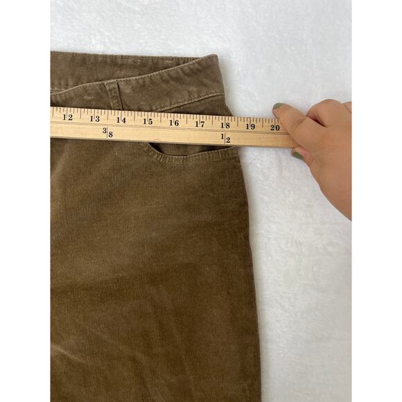 J. Jill Brown Bootcut Stretch Corduroys sz 14 Fall Academia 70s Groovy Flare - Picture 3 of 8